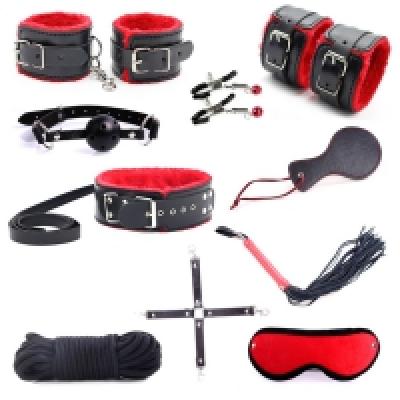 Bộ bạo dâm 10 món BDSM da lót nỉ nhung cao cấp cực kỳ sang chảnh