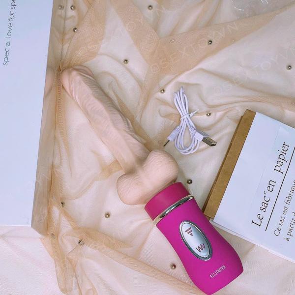 Dương vật giả cầm tay Ailighter rung thụt nhiệt đa năng 