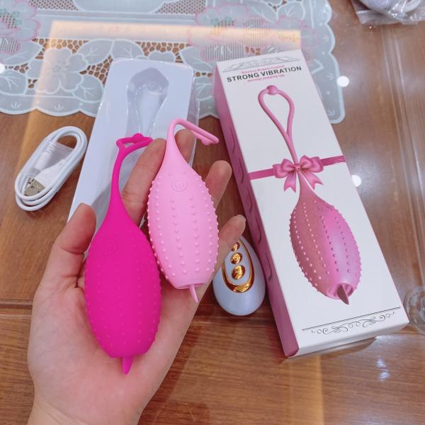 Trứng rung tình yêu gai nổi kèm lưỡi liếm có remote điều khiển 