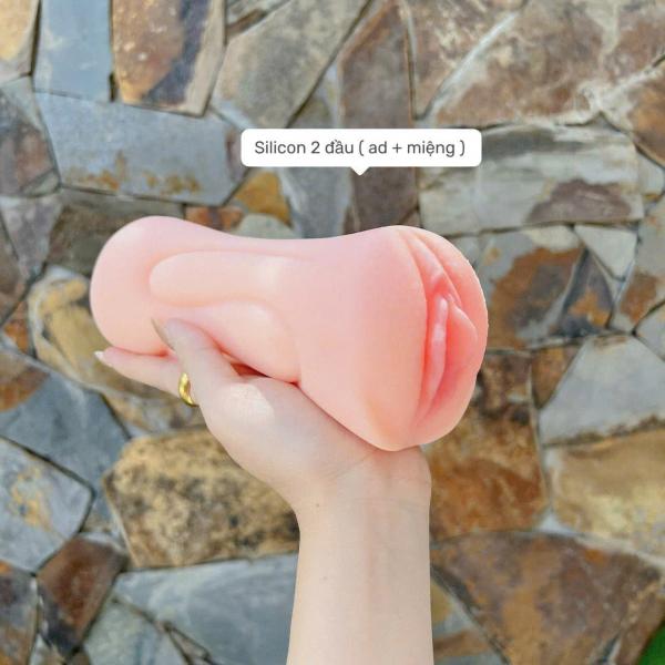 Âm đạo giả cầm tay silicon trần tự sướng 2 đầu cho nam