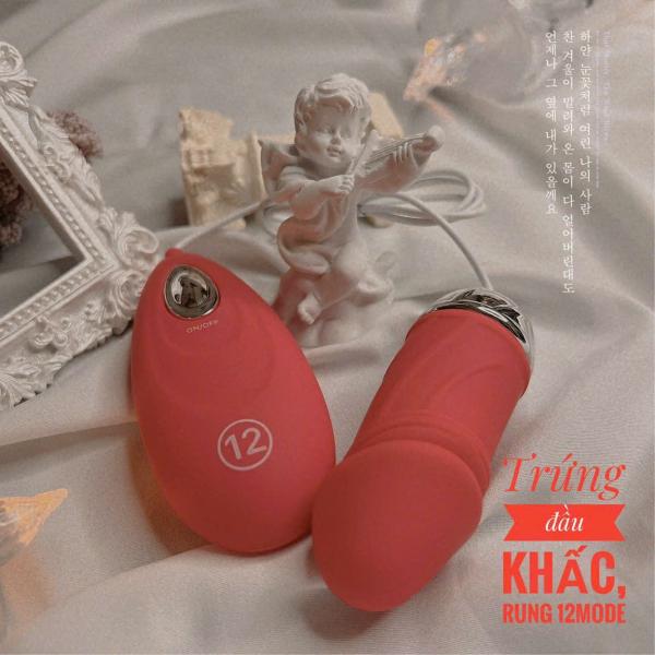 Trứng rung đầu khấc hình dương vật rung 12 chế độ 