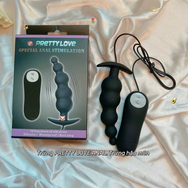 Trứng rung hậu môn Pretty Love kết hợp điều khiển rung 12 chế độ 
