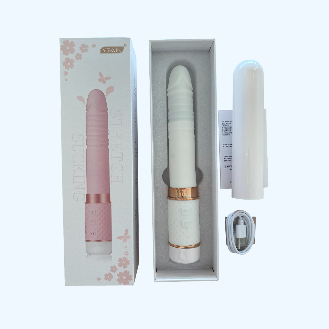 Mua Dương vật giả cầm tay  Yeain rung thụt nhiệt kết hợp 1 đầu bú mút hạt le 