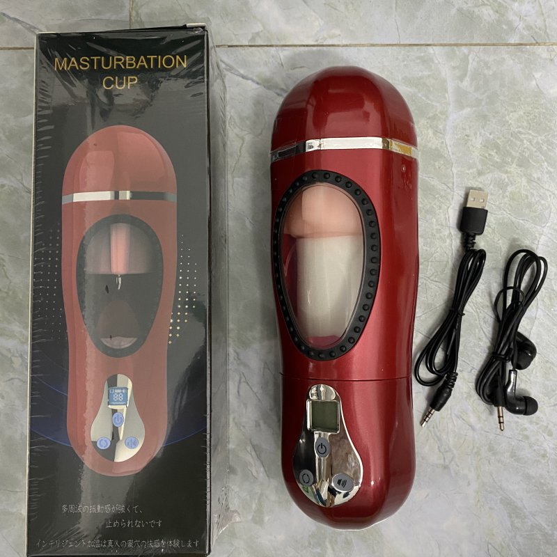 Shop bán Âm đạo thủ dâm cầm tay Masturbation Cup rung rên kết hợp lưỡi liếm tỏa nhiệt 