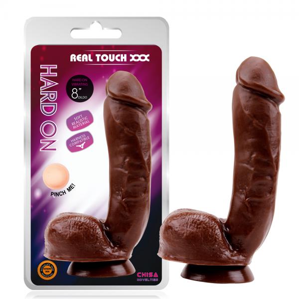 Dương vật giả cương cứng không rung Chisa dòng Hard On Vibrating 8' Dildo Brown 