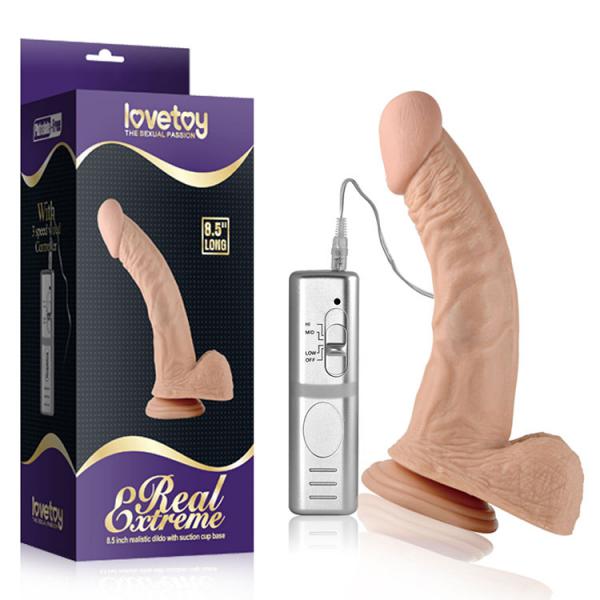 Dương vật giả hít tường Lovetoy Real Extreme 8.5 inches rung mạnh mẽ HCM 