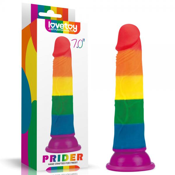 Dương vật giả dính tường không rung Lovetoy Prider 7 inches đa sắc màu trẻ trung 